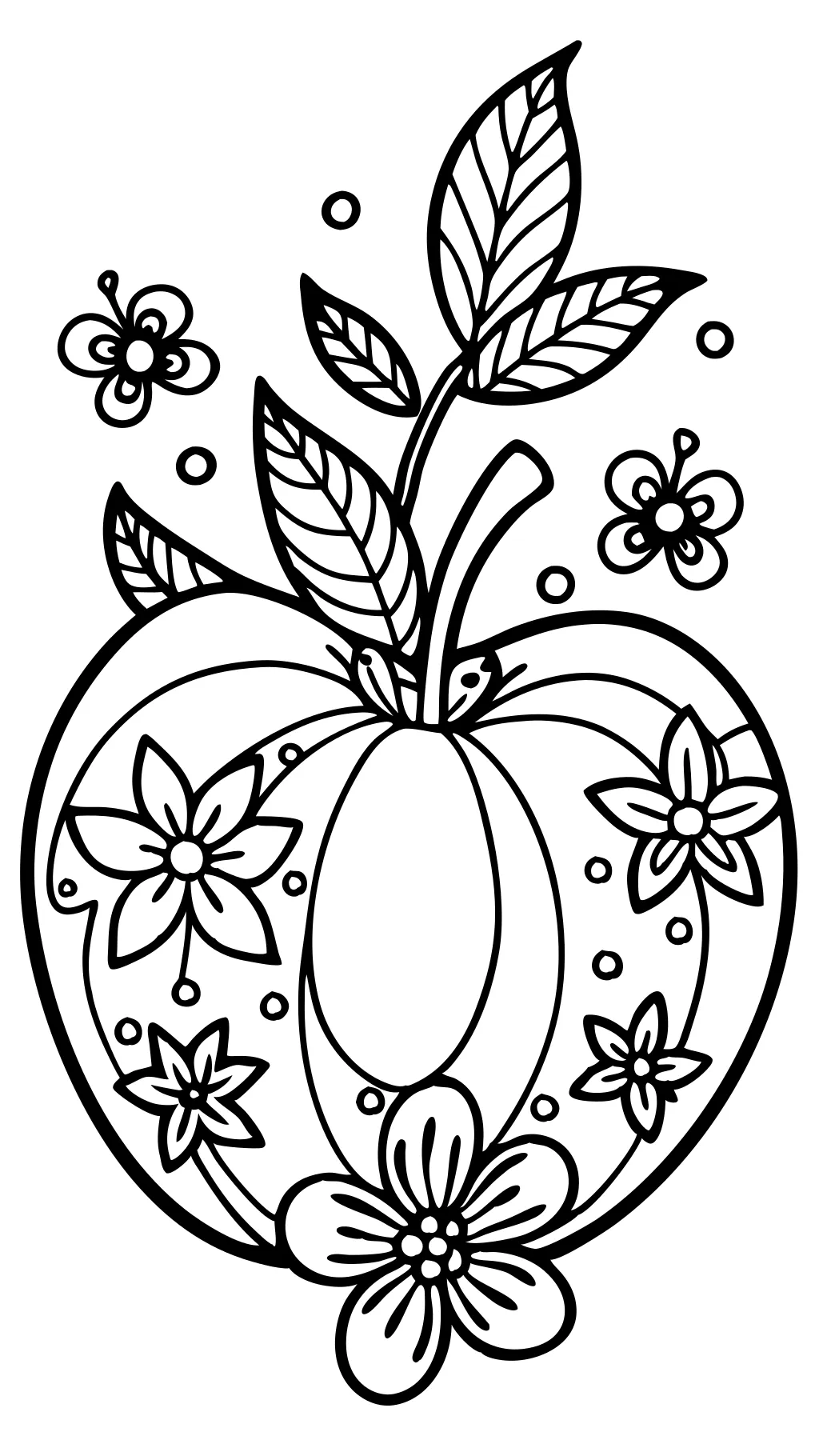 coloring page of an apple